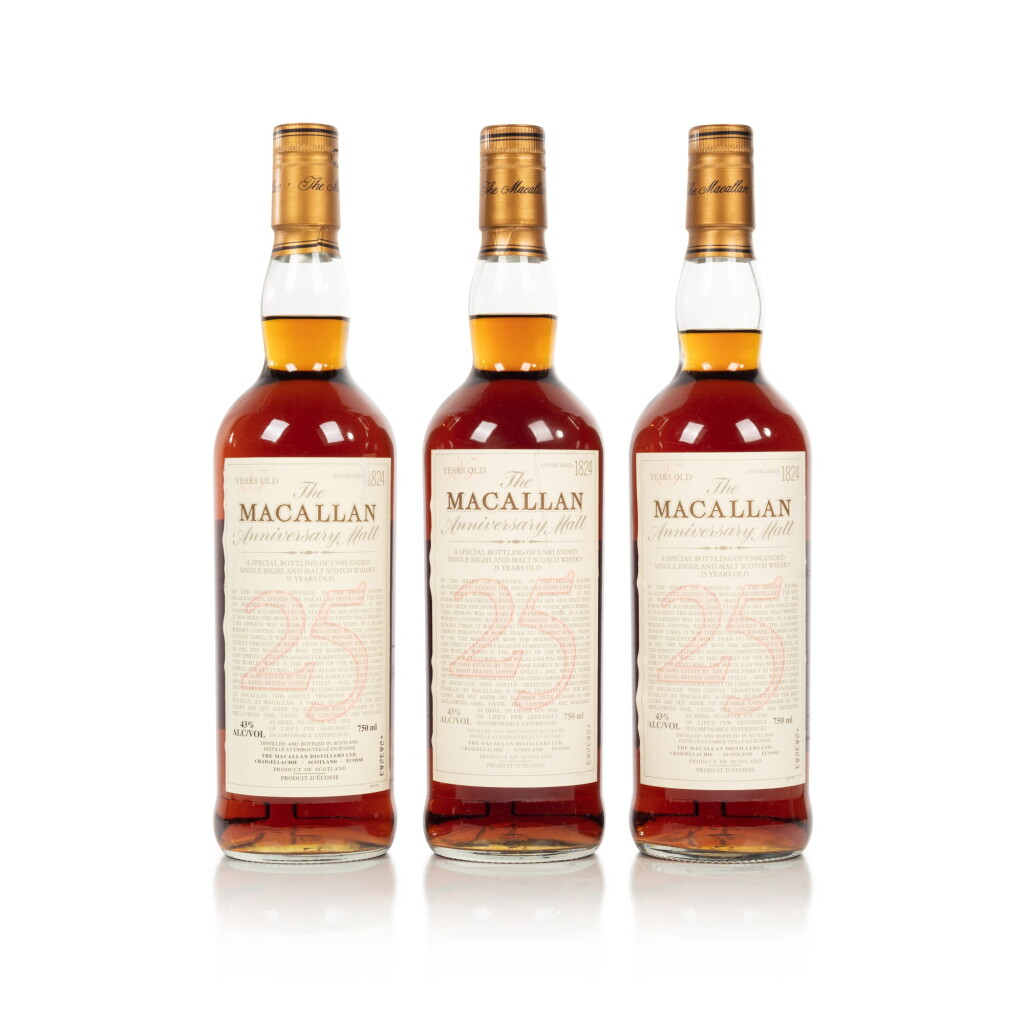 View full screen - View 1 of Lot 116. The Macallan 25 Year Old Anniversary Malt 43.0 abv NV (3 BT75).
