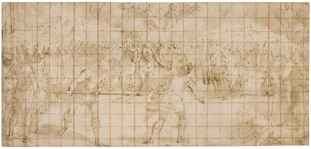 View full screen - View 1 of Lot 208. Study for The Combat between Aeneas and Turnus.