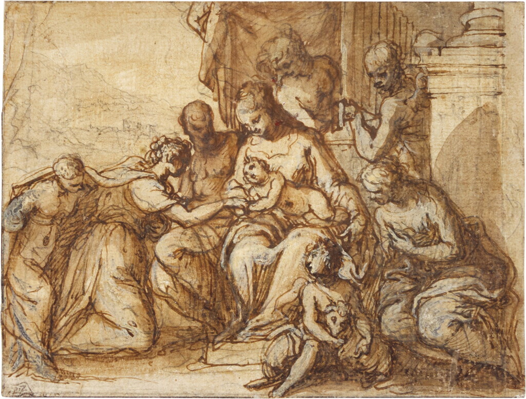 View full screen - View 1 of Lot 188. HANS JOHANN ROTTENHAMMER THE ELDER | THE MYSTIC MARRIAGE OF ST. CATHERINE.