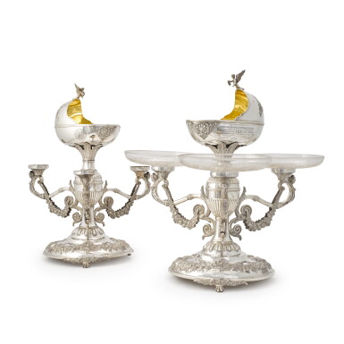 View full screen - View 1 of Lot 117. A pair of Victorian silver centrepieces, Charles Boyton, London, 1890.