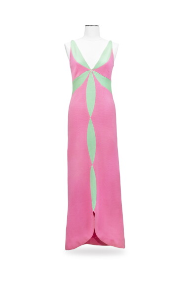 View full screen - View 1 of Lot 5. Trico, circa 1966, Psychedelic jersey dress | Robe longue psychédélique.