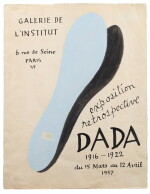 Exposition retrospective Dada. 1957. Affiche originale (gouache) pour l'exposition surréaliste de 1957. Signée et datée.