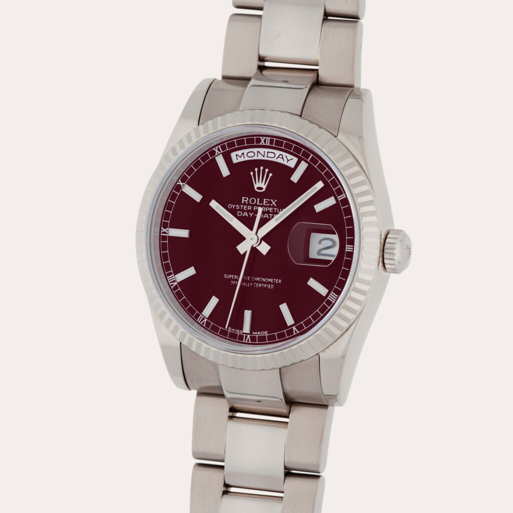 View full screen - View 1 of Lot 79. Day-Date, Reference 118239 | A white gold wristwatch with day, date and bracelet | Circa 2002.