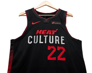 View full screen - View 1 of Lot 75. Jimmy Butler Miami Heat 2023-2024 Game Issued City Edition Jersey.