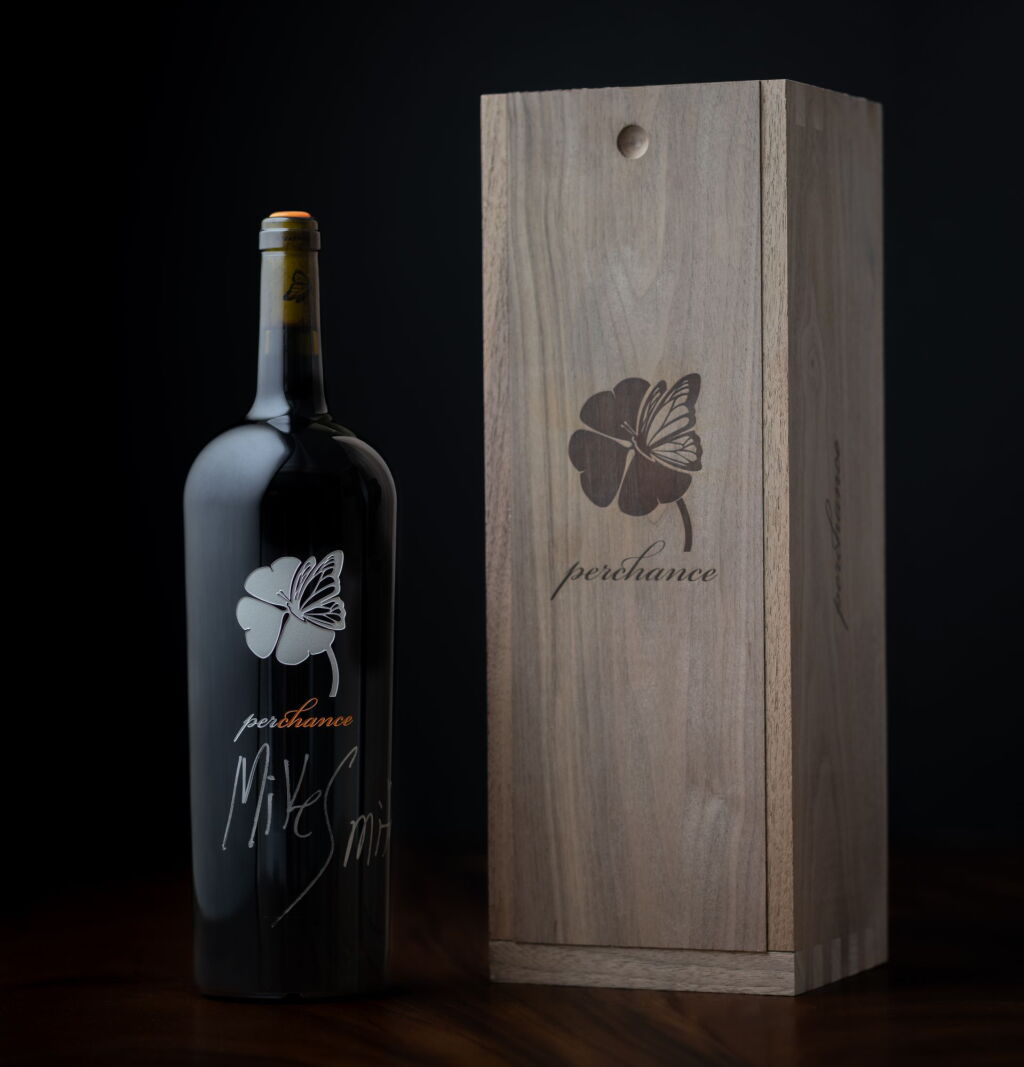 View full screen - View 1 of Lot 28. Perchance Estates | Etched, Signed and Numbered 1.5L in a Walnut Box.