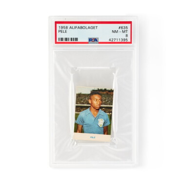 View full screen - View 1 of Lot 10. Pelé 1958 Alifaboliget #635 - PSA 8 | Rookie Card.
