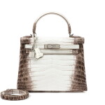 White Matte Niloticus Crocodile Himalaya Kelly 28 Retourné Palladium Hardware, 2023