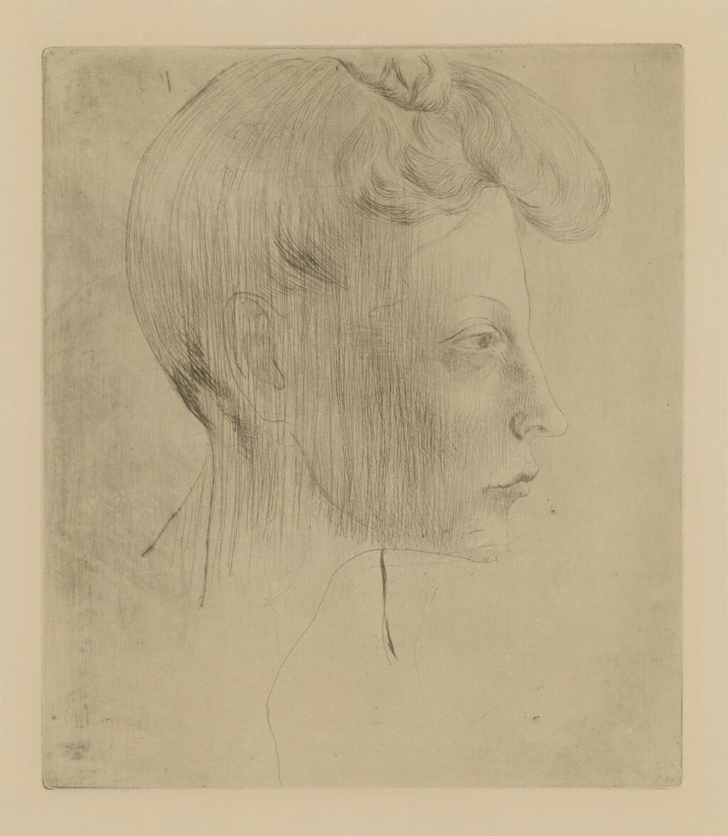 View full screen - View 1 of Lot 85. Tête de femme, de profil (Bloch 6; Baer 7).