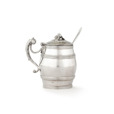 View full screen - View 1 of Lot 92. A Louis XV silver mustard pot, maker's mark of Pierre-Antoine Grandguillaume, Besançon, circa 1774.