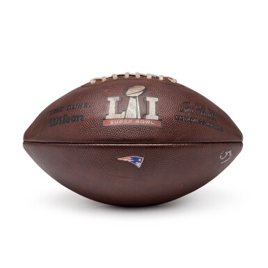 View full screen - View 1 of Lot 22. Tom Brady Super Bowl LI ‘28-3 Comeback' New England Patriots Game Used Football | Largest Super Bowl Comeback in NFL History.