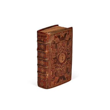 View full screen - View 1 of Lot 1709. Giovio, Le vite di Leon decimo, et d'Adriano sesto, Florence, 1549, Parisian armorial binding by Wotton Binder C for Paolo Giordano Orsini.
