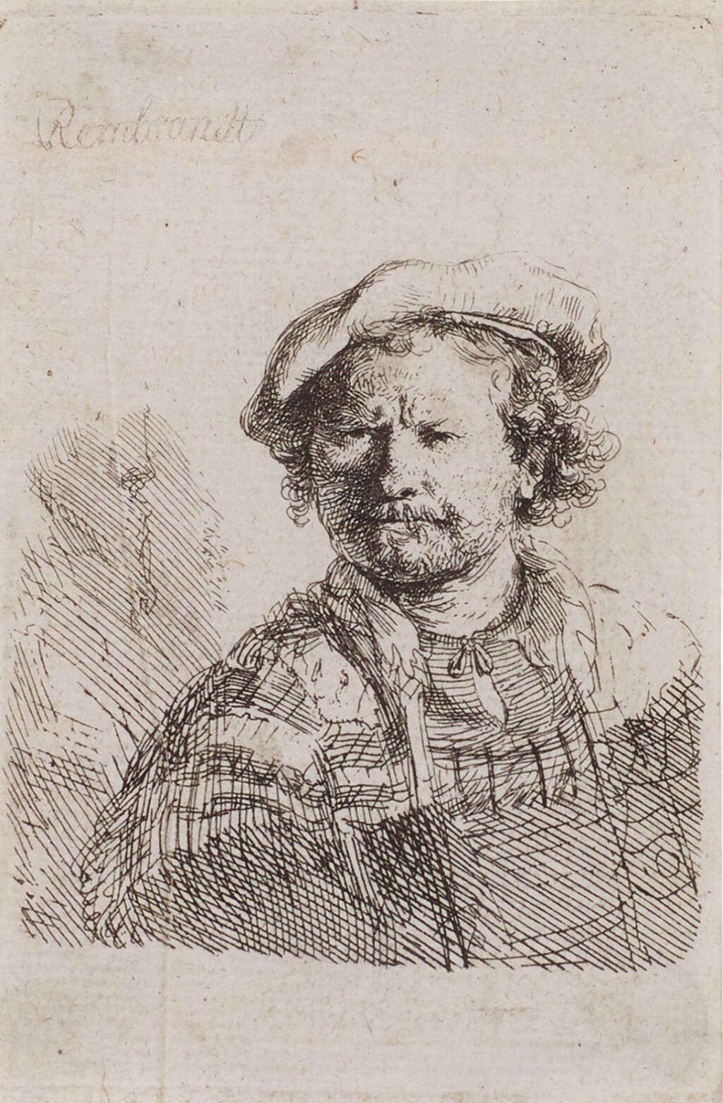 View full screen - View 1 of Lot 44. Self-Portrait in a Flat Cap and Embroidered Dress (B., Holl. 210; New Holl. 26; H. 157).