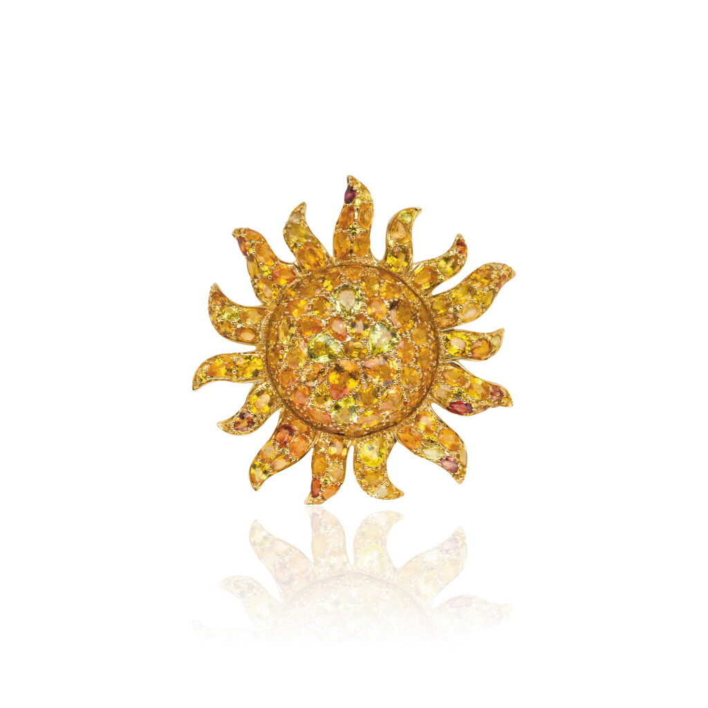 View full screen - View 1 of Lot 27. ORANGE AND YELLOW SAPPHIRE PENDANT, MICHELE DELLA VALLE.