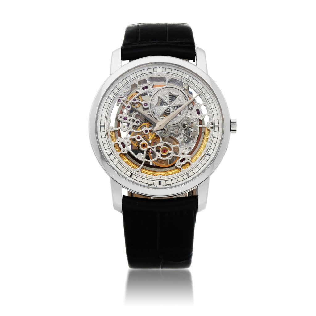 View full screen - View 1 of Lot 330. PATRIMONY, REF 43178/000G-9393 WHITE GOLD SKELETONIZED WRISTWATCH CIRCA 2011.