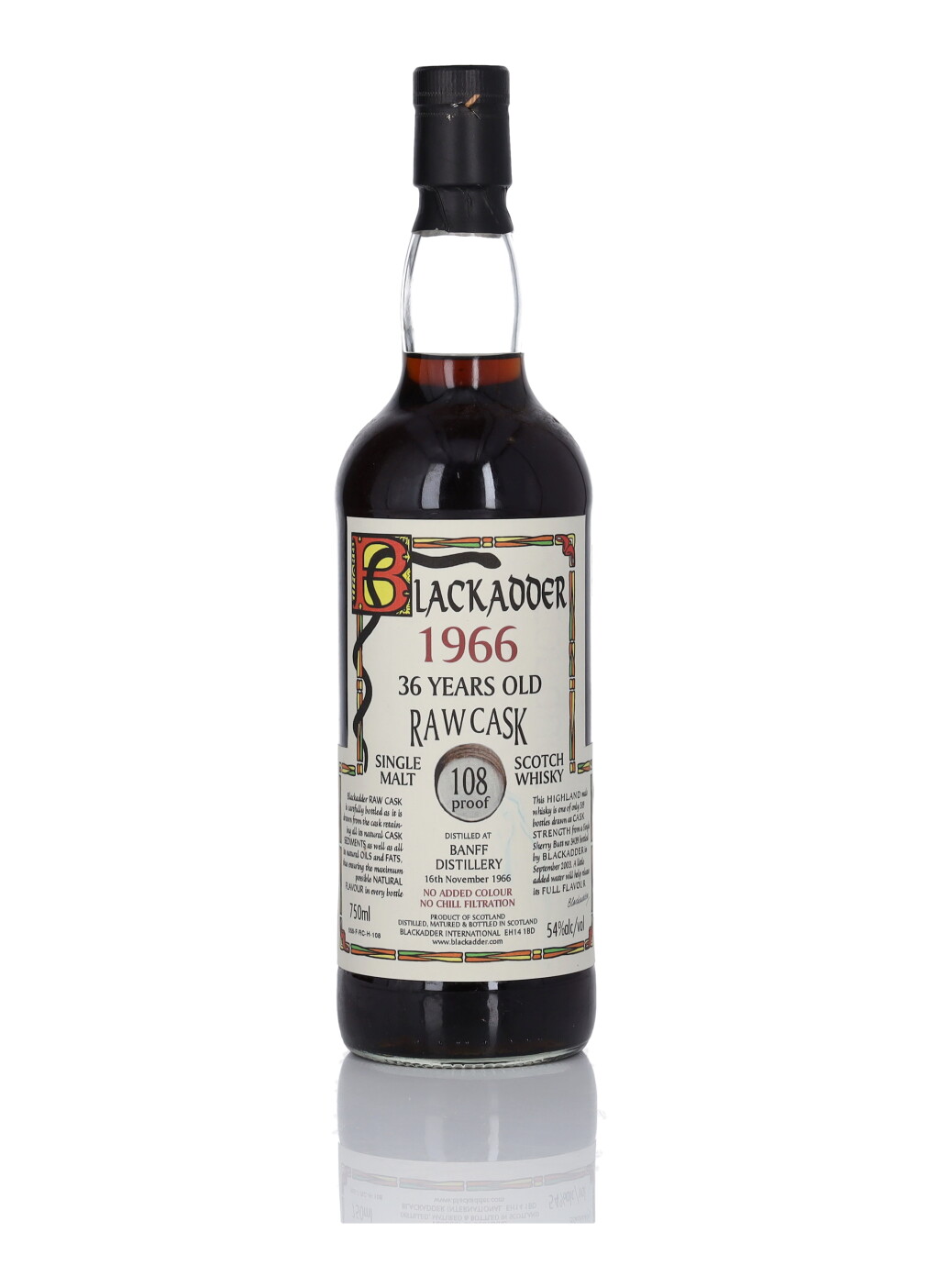View full screen - View 1 of Lot 36. Banff Blackadder 36 Year Old 54.0 abv 1966 (1 BT 75cl).