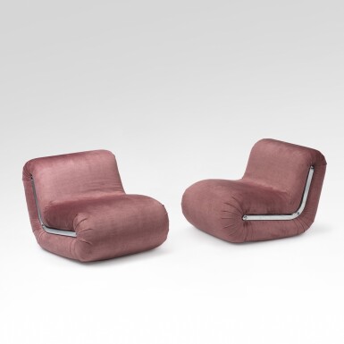 View full screen - View 1 of Lot 38. Pair of Boomerang armchairs.