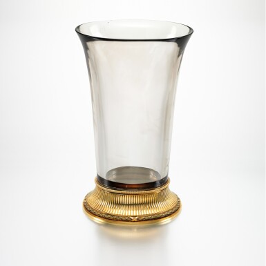 View full screen - View 1 of Lot 12. THE IMPERIAL 'BALLETTA' VASE: A RARE AND IMPORTANT FABERGÉ TWO-COLOUR GOLD-MOUNTED SMOKY TOPAZ VASE, WORKMASTER MICHAEL PERCHIN, ST PETERSBURG, 1899-1903.