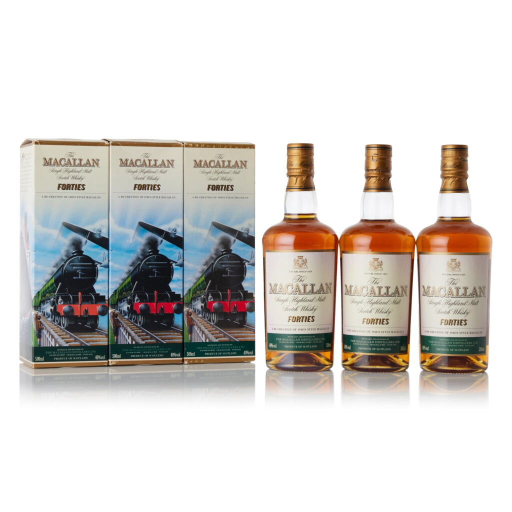 View full screen - View 1 of Lot 6046. The Macallan Travel Decades Series "Forties" 40.0 abv NV (3 BT50).