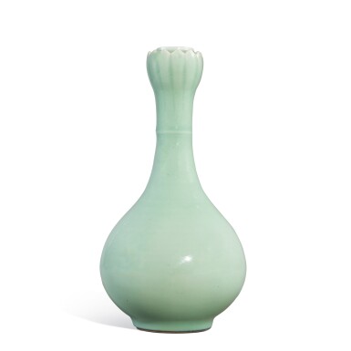 View full screen - View 1 of Lot 3. A celadon-glazed lotus-mouth vase, 20th century.
