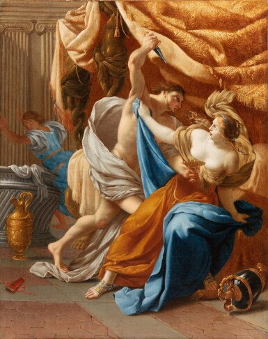 View full screen - View 1 of Lot 66. Studio of Simon Vouet, Amnon and Tamar | Atelier de Simon Vouet, Amnon et Tamar.