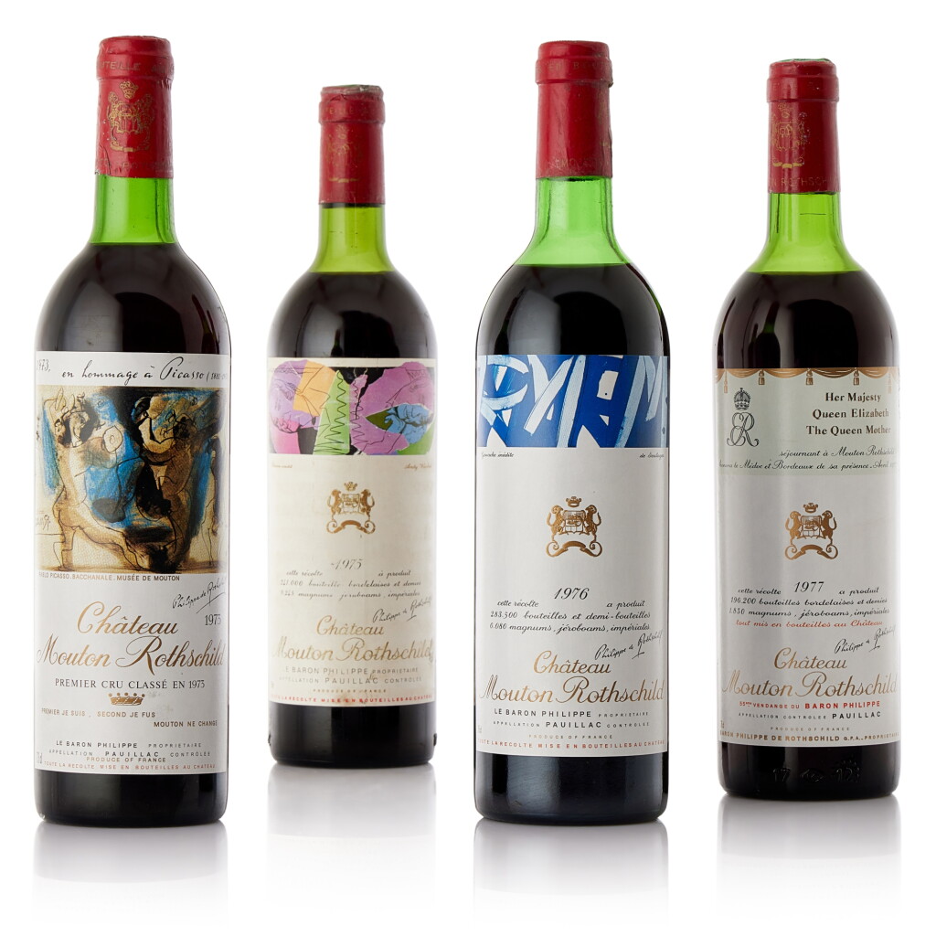 View full screen - View 1 of Lot 6273. Château Mouton Rothschild 1970-1979 Vertical (10 BT).