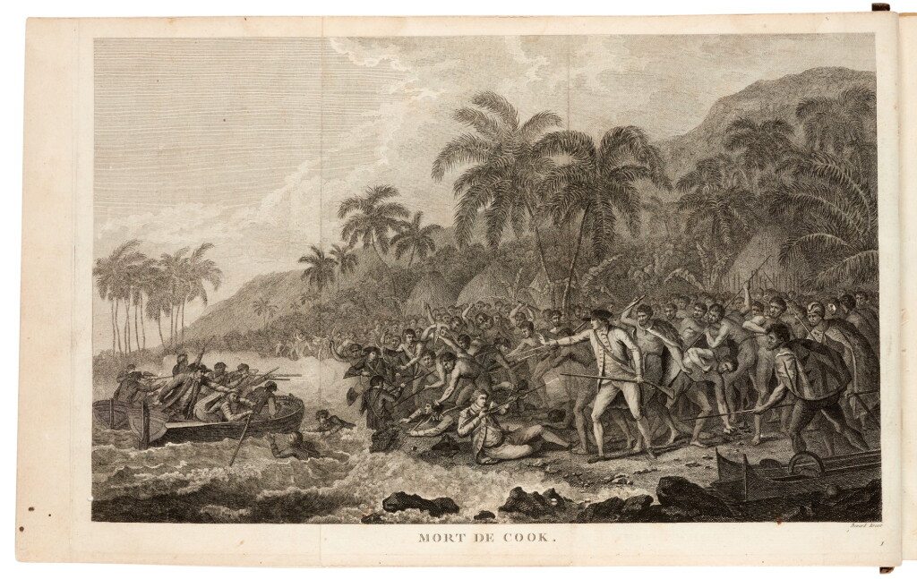 View full screen - View 1 of Lot 170. Captain James Cook and Captain James King | Troisième Voyage de Cook with Cartes et Figures, 5 vols, 1785.