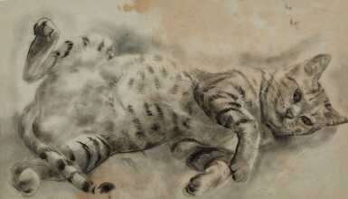 View full screen - View 1 of Lot 4513. Chat sur le dos (Cat on its back) | 躺著的貓.