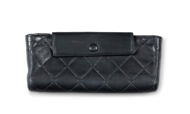 View full screen - View 1 of Lot 2008. Chanel, Paris, a black leather glasses case | Chanel, Paris, étui à lunettes en cuir noir.