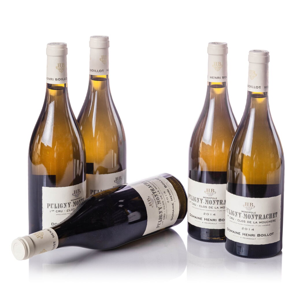 View full screen - View 1 of Lot 318. Puligny Montrachet, Clos de la Mouchère 2014 Domaine Henri Boillot (5 BT).