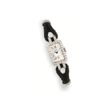 View full screen - View 1 of Lot 28. MONTRE-BRACELET DE DAME DIAMANTS, CARTIER, VERS 1930 | LADY'S DIAMOND WRISTWATCH, CARTIER, 1930S.