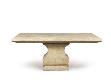 View full screen - View 1 of Lot 102. TABLE EN PIERRE MOULURÉE | TABLE EN PIERRE MOULURÉE.