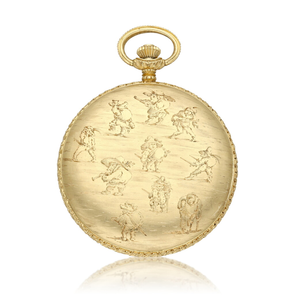 View full screen - View 1 of Lot 427. A yellow gold hunting cased watch with day and date, Circa 1990.