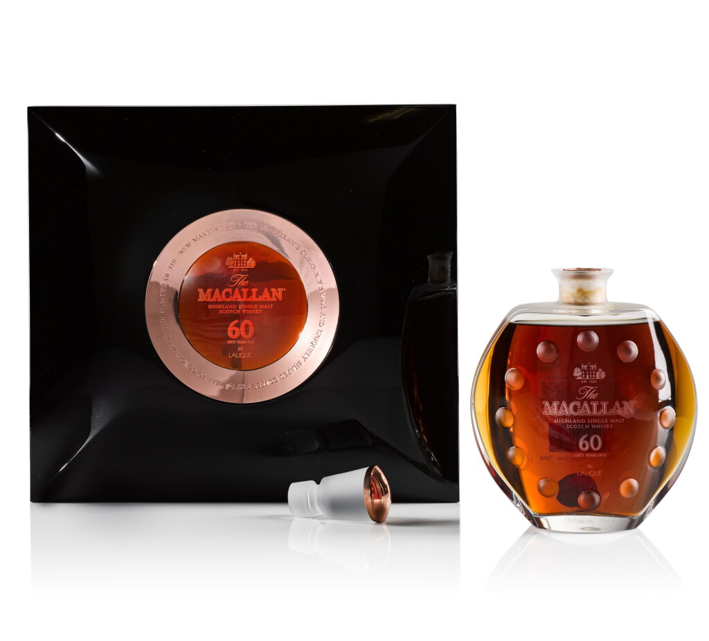 View full screen - View 1 of Lot 17. The Macallan 60 Year Old in Lalique, Six Pillars, Fourth Edition, 53.2 abv NV .
