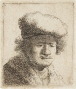 Self-Portrait with Cap Pulled Forward (B., Holl. 319; New Holl. 71; H. 58)