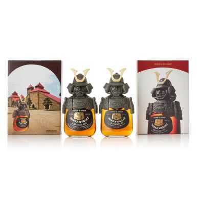 View full screen - View 1 of Lot 9230. Nikka Whisky Samurai Armour Gold & Gold 43.0 abv NV (2 BT75).