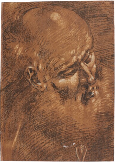 View full screen - View 1 of Lot 37. GIACOMO CAVEDONE | THE HEAD OF AN OLD MAN, PROBABLY ST JOSEPH.
