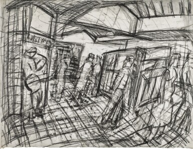 View full screen - View 1 of Lot 329. Inside Kilburn Underground Booking Hall Summer, 1.