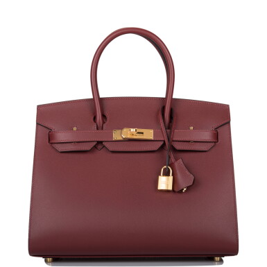 View full screen - View 1 of Lot 53. HERMÈS | ROUGE H SELLIER BIRKIN 30CM IN VEAU MONSIEUR LEATHER WITH GOLD HARDWARE.