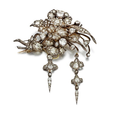 View full screen - View 1 of Lot 611. Diamond devant-de-corsage, circa 1830 | 鑽石胸針,年份約1830.