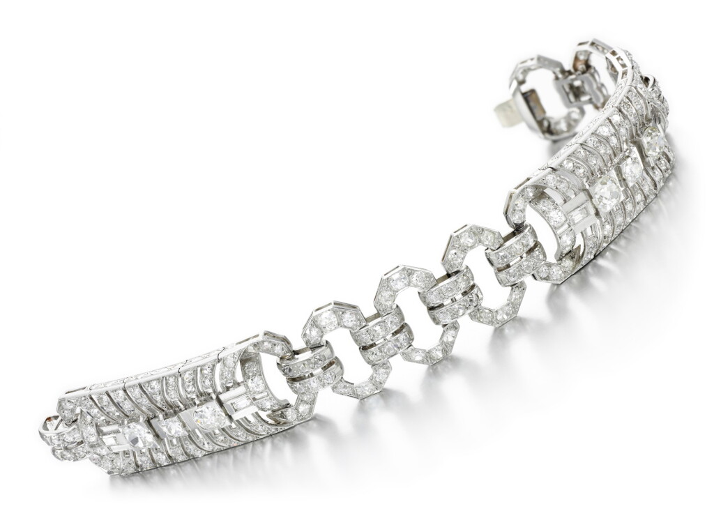 View full screen - View 1 of Lot 8. DIAMOND BRACELET, 1930S.