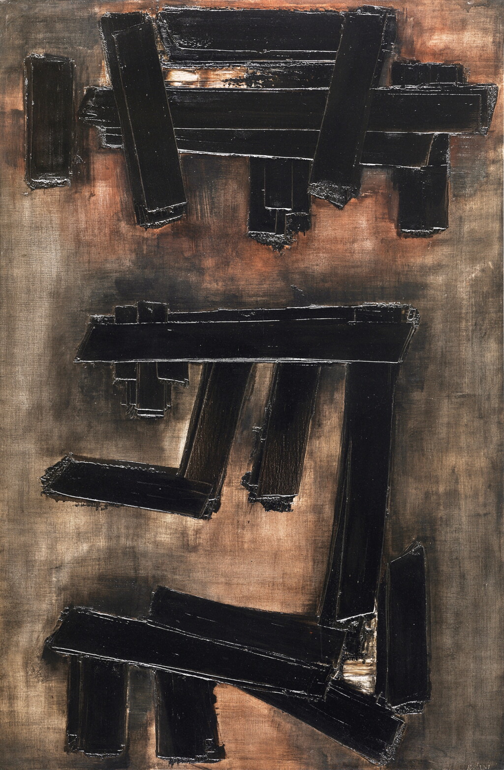 View full screen - View 1 of Lot 1042. Pierre Soulages 皮耶・蘇拉吉 | Peinture 195 x 130 cm, 3 décembre 1956 畫作 195 x 130 厘米,1956年12月3日.