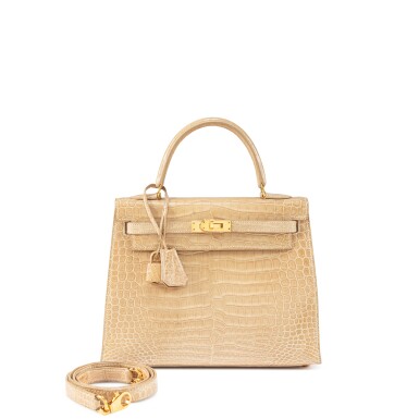 View full screen - View 1 of Lot 564. Poussière Porosus Crocodile Kelly 25 Sellier Gold Hardware, 1997.