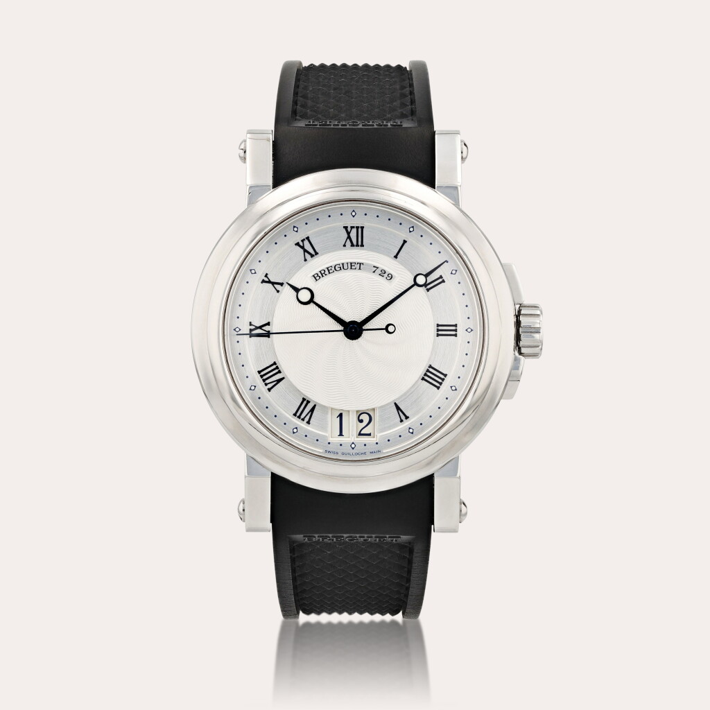 View full screen - View 1 of Lot 437. Marine, reference 5817 Montre bracelet en acier avec date | Stainless steel wristwatch with date Vers 2005 | Circa 2005.