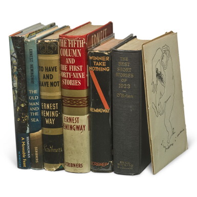 View full screen - View 1 of Lot 60. HEMINGWAY, ERNEST | A Group of Seven First Editions. V.P., 1923–1964.
