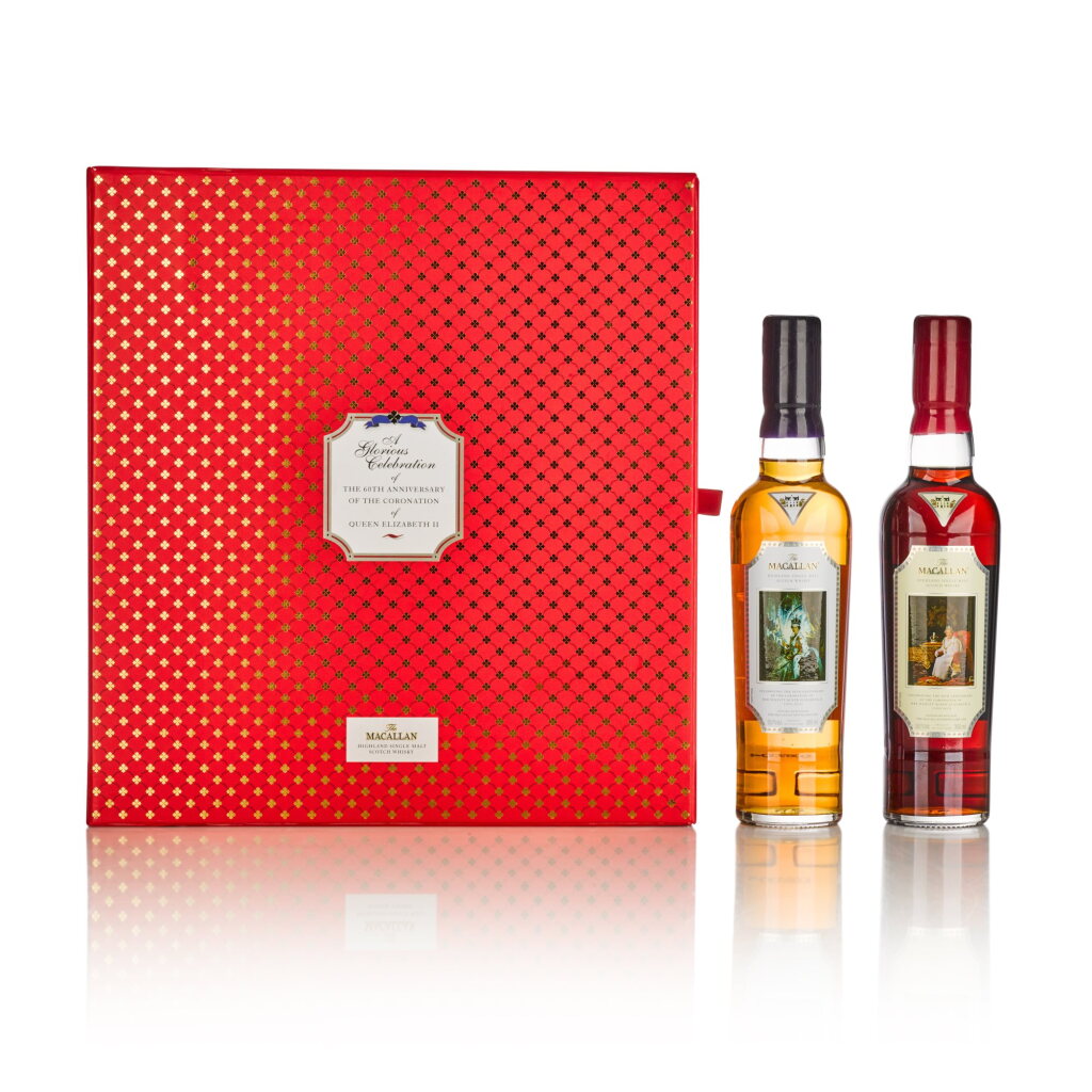 View full screen - View 1 of Lot 5. The Macallan 60th Anniversary of Queen Elizabeth II Coronation NV (2 BT 35cl).