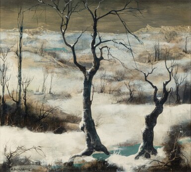 View full screen - View 1 of Lot 148. Snow landscape | Paysage de neige.