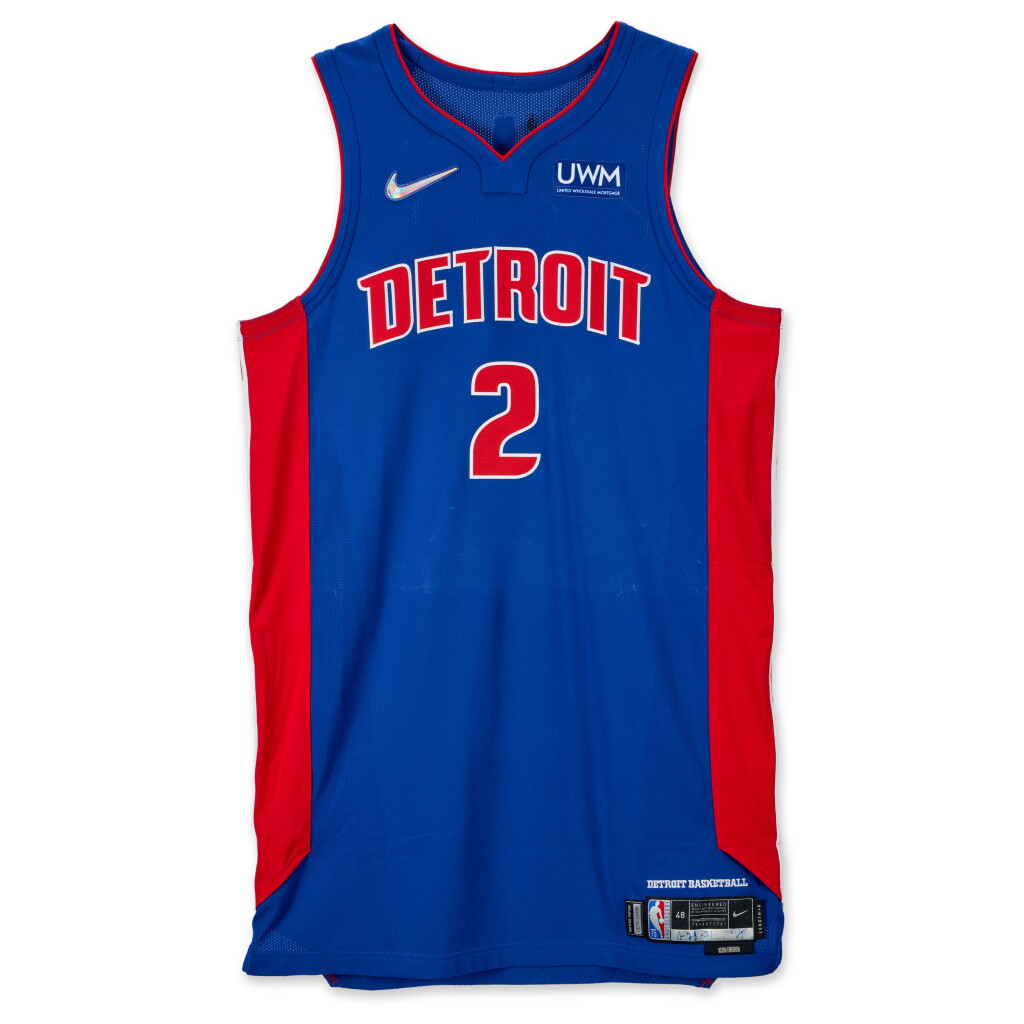 View full screen - View 1 of Lot 10. Cade Cunningham Detroit Pistons 2021-2022 Game Worn Away Jersey.