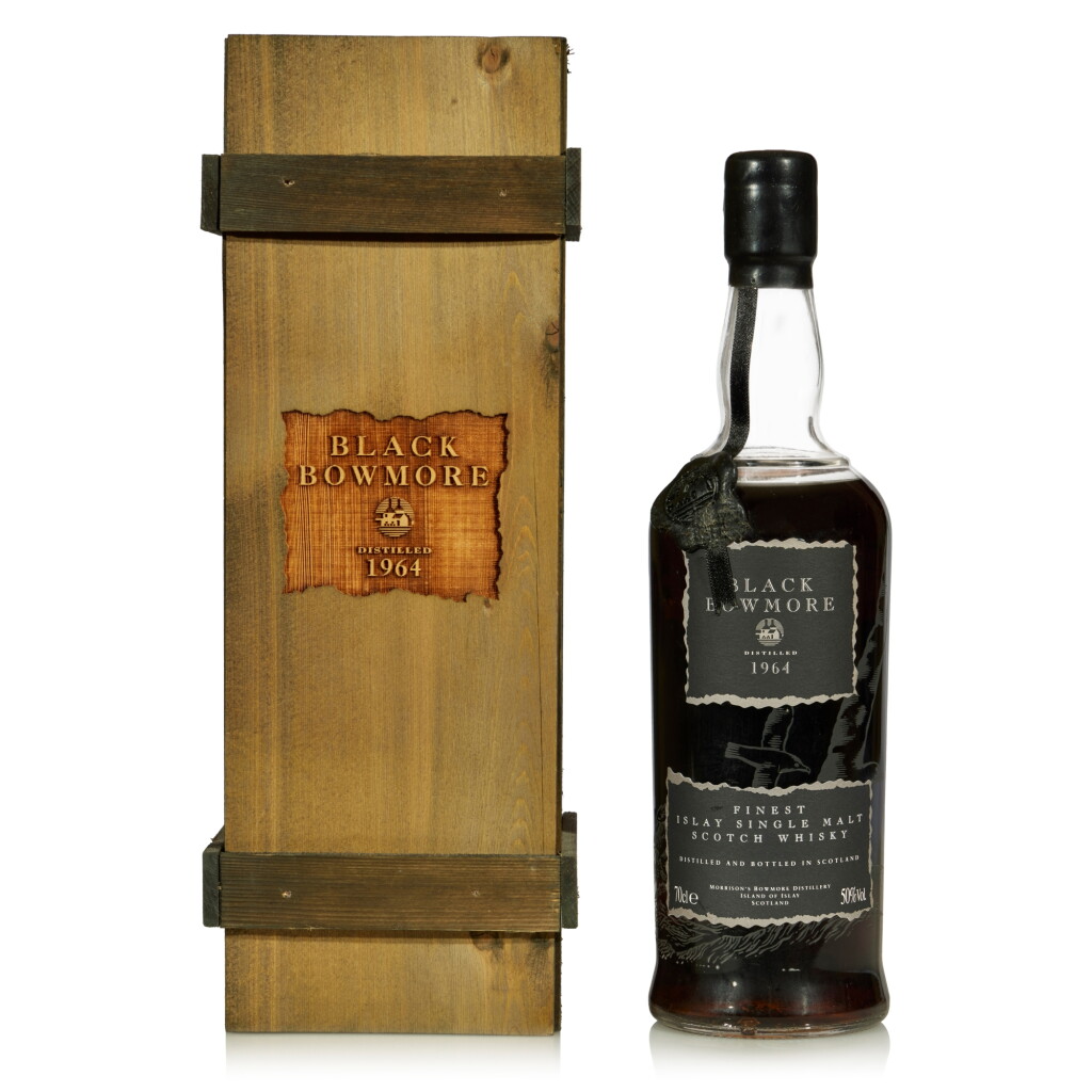 View full screen - View 1 of Lot 53. Bowmore Black First Release 50.0 abv 1964 (1 BT 70cl).