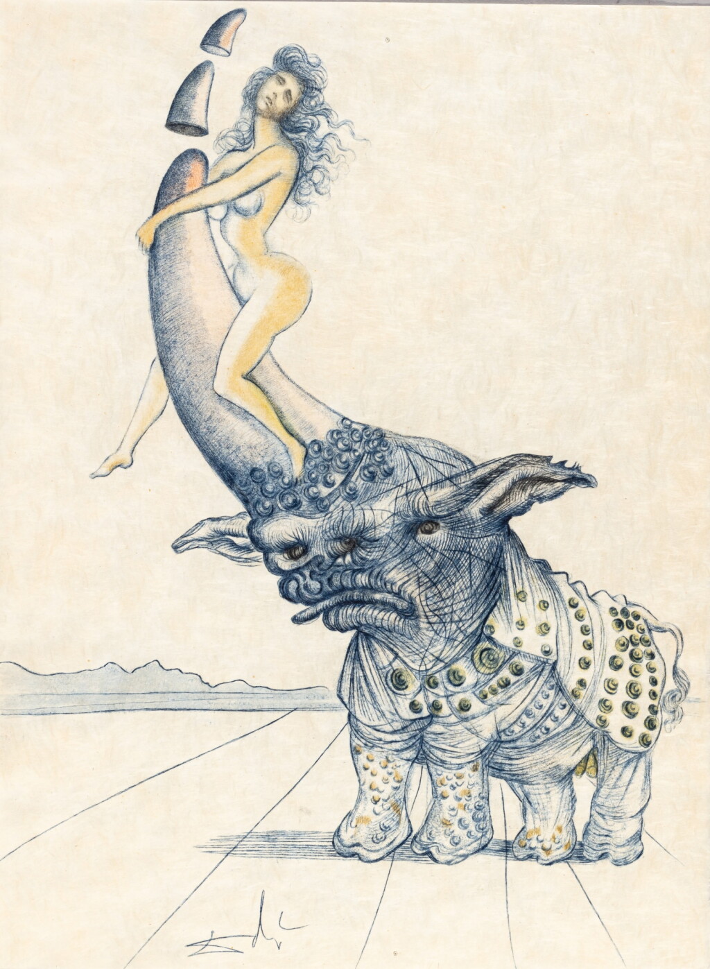 View full screen - View 1 of Lot 7. Dalí illustre Casanova. 1967. 14 cuivres. Un des 2 exemplaires sur Japon nacré, avec 2 suites, dont une sur soie, et 2 plaques de cuivre gravées..