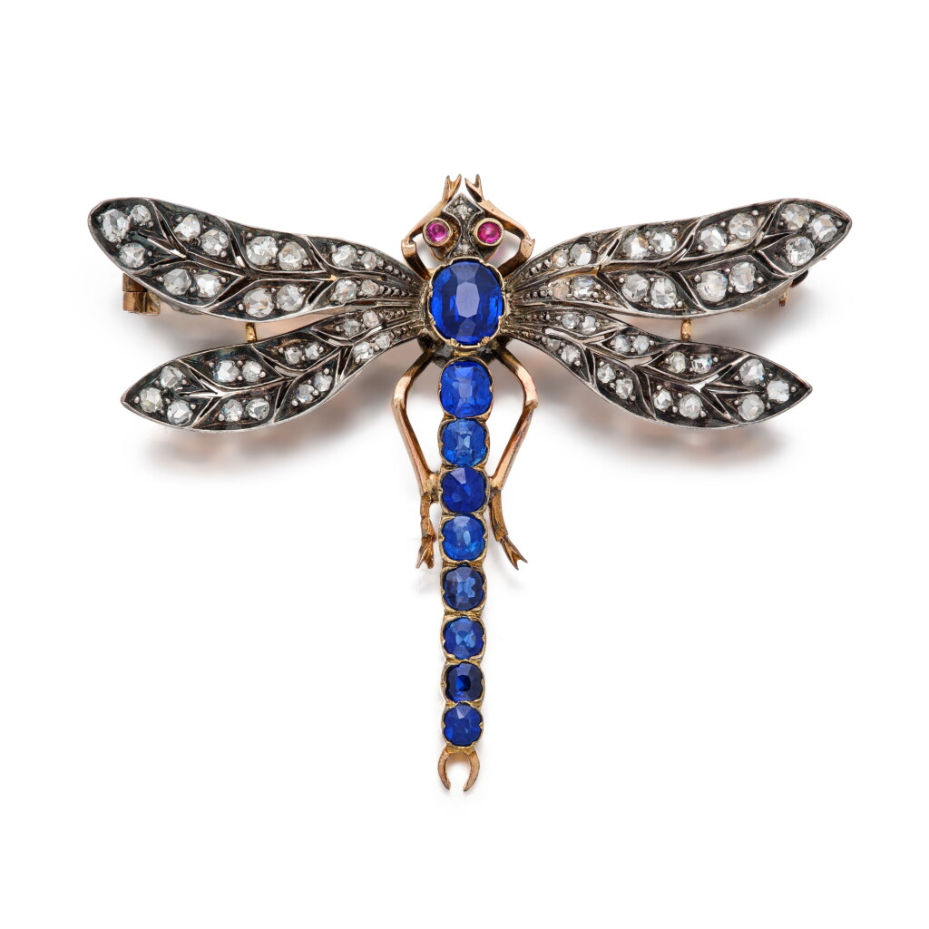 View full screen - View 1 of Lot 319. Sapphire, Diamond and Ruby Brooch, France.